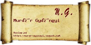 Murár Gyöngyi névjegykártya